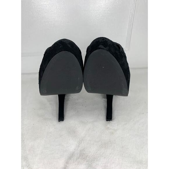 Rue 21 Womens Black Peep Toe Heeled Booties Size 8 - Picture 8 of 8